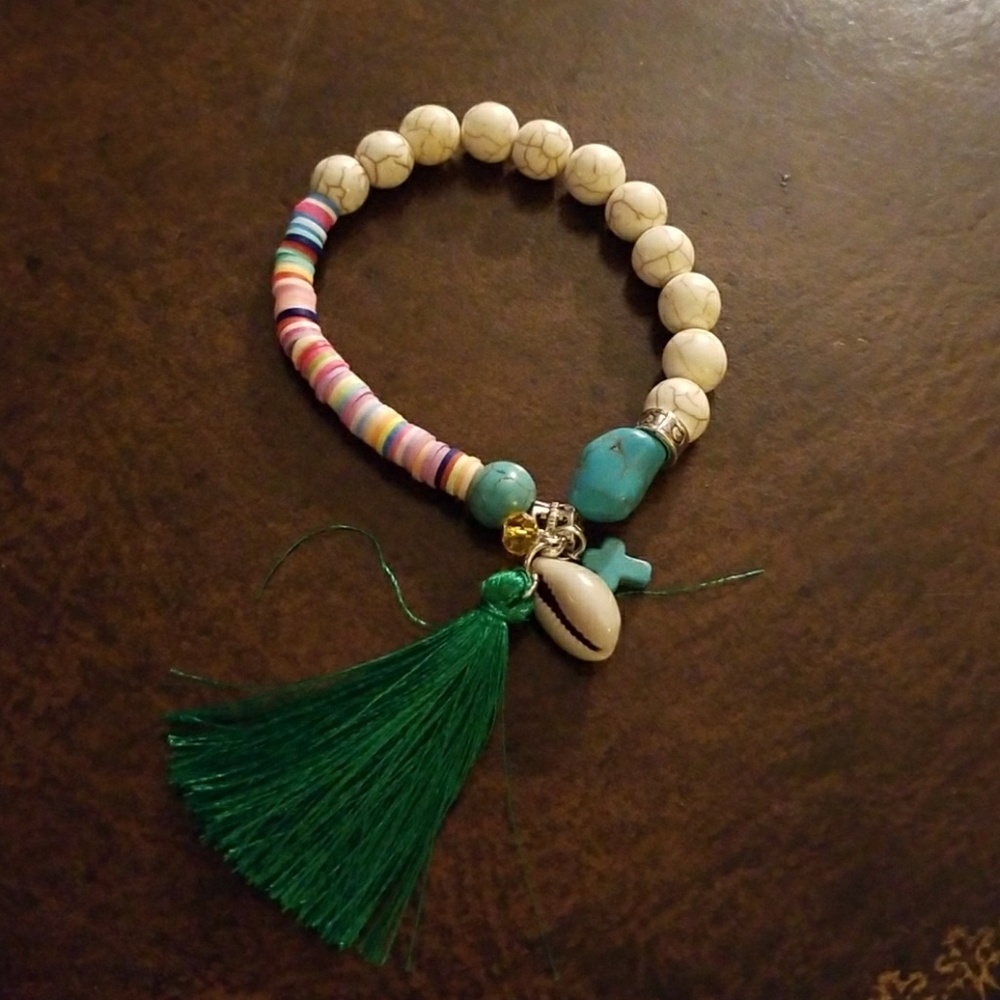 Stone & Polymer Clay Bracelet NWOT - Picture 3 of 7